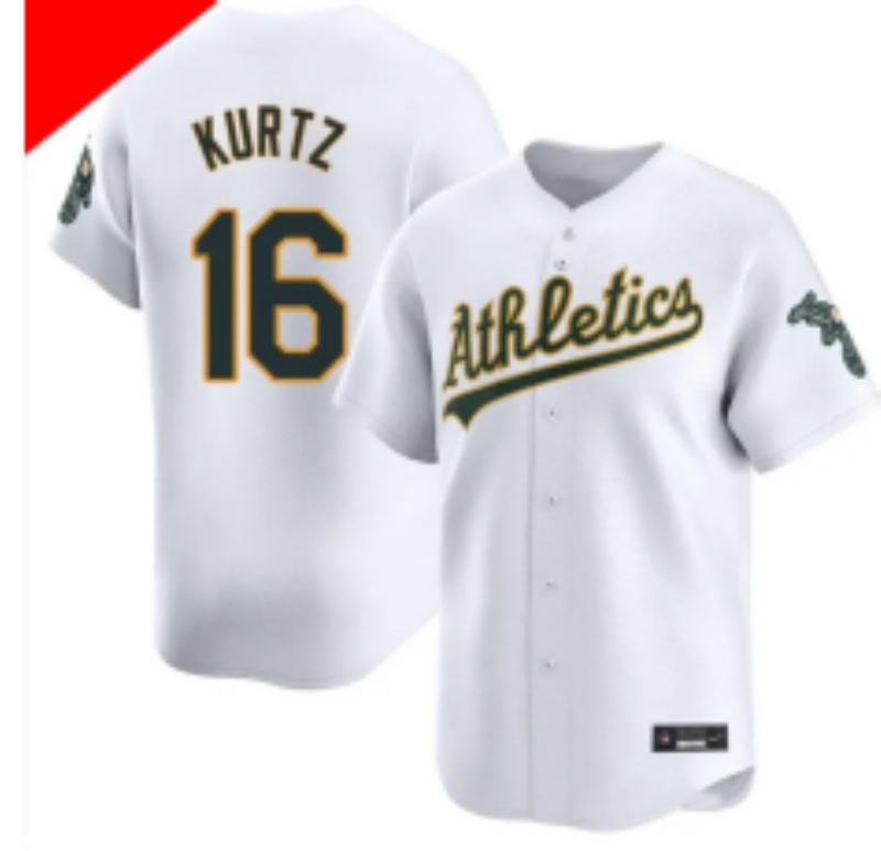 Men Oakland Athletics #16 Kurtz White Nike 2025 MLB Jersey 01->oakland athletics->MLB Jersey